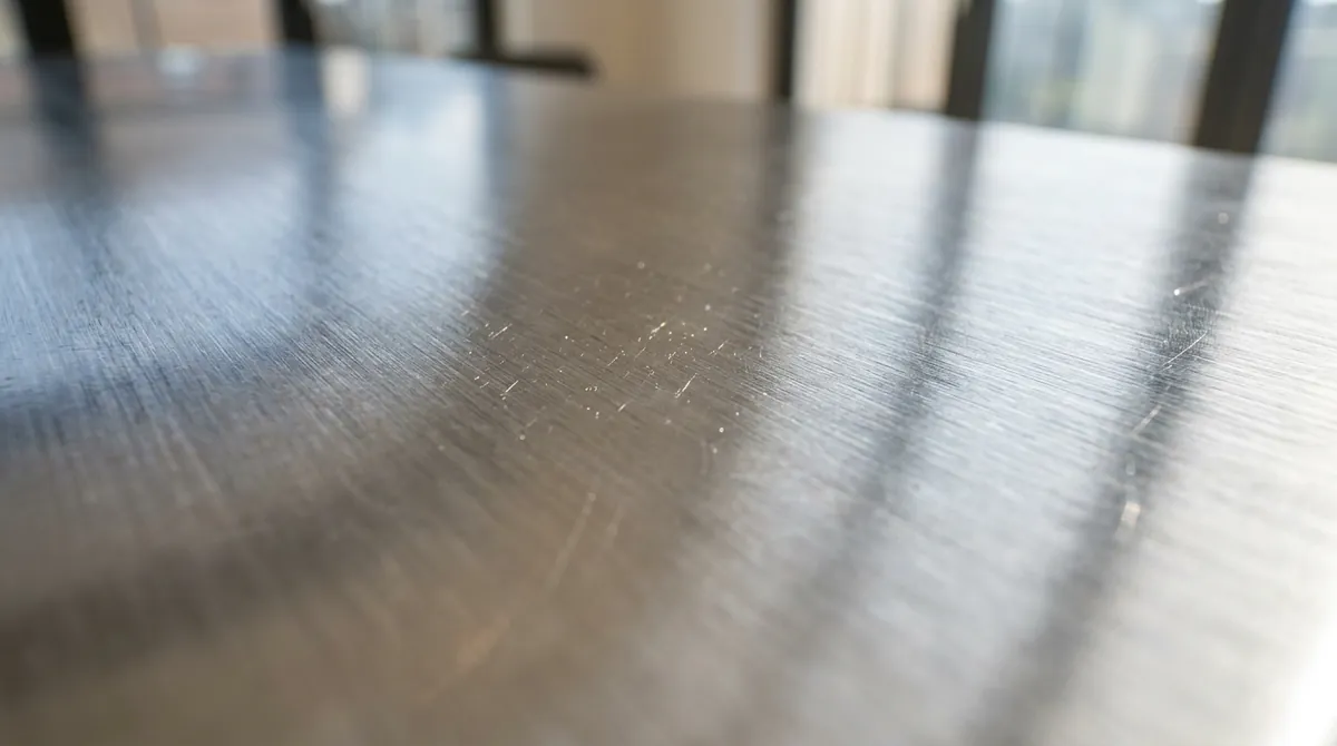 Polished Stainless Steel | Music City Cleaner A macro texture shot of polished brushed stainless steel with a soft clean reflection, crisp light